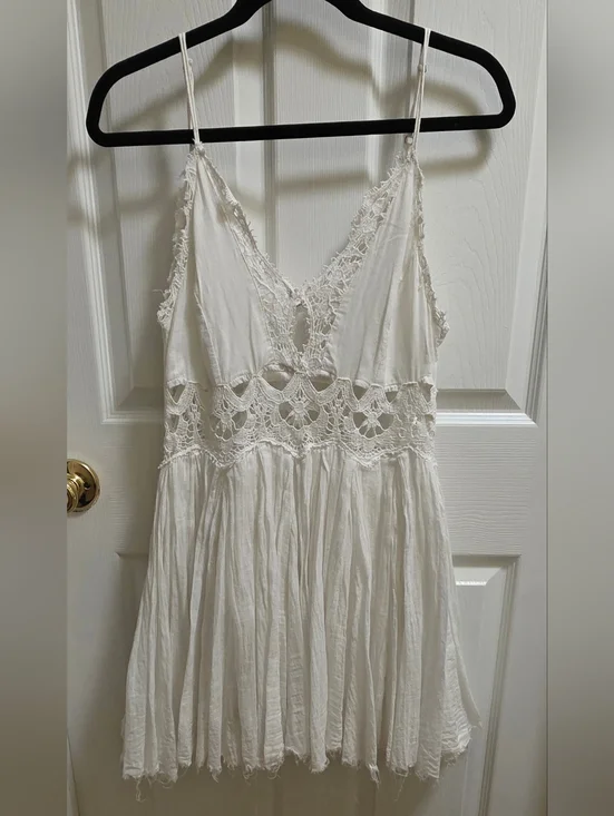 Free People Ivory Crochet Mini Dress - Picture 3 of 9